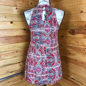 LULU’s adorable print mini dress with button back